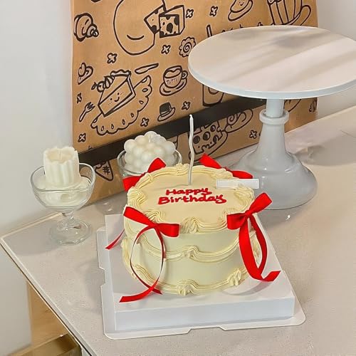 Red Satin Bow Cake Toppers - 20 Pcs Decorative Ribbons for Parties
