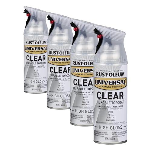 Rust-Oleum Universal All Surface Clear Topcoat Spray, High Gloss, 11 oz (4-Pack)
