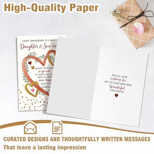 Elegant Anniversary Card for Daughter & Son-in-Law - Heartfelt Design