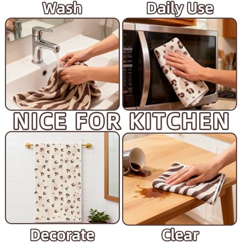 AiHeart Microfiber Kitchen Towels Set of 2 - Quick Dry & Highly Absorbent
