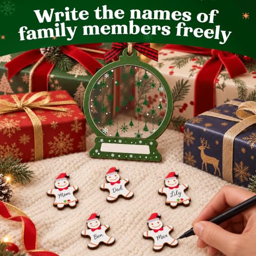 Personalized Family Name Gingerbread Christmas Ornament - Custom Holiday Decor