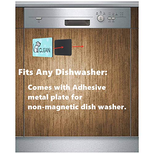MUDOR Dog Dishwasher Magnet - Clean Dirty Sign with Strong Magnet