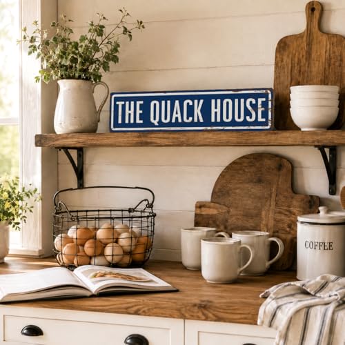Farmhouse 02 Rustic Duck Coop Sign - Metal Outdoor Decor 15.7x3.9