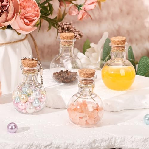 10 Pack Mini Plastic Bottles with Corks, 30ml DIY Craft Vials for Party Favors
