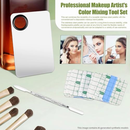 VUTHLRV Makeup Mixing Palette Set with Stainless Steel Tray and Spatula