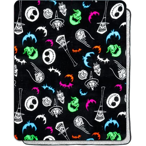 Nightmare Before Christmas Blanket and Pillow Set for Kids - Jack Skellington Travel Accessories