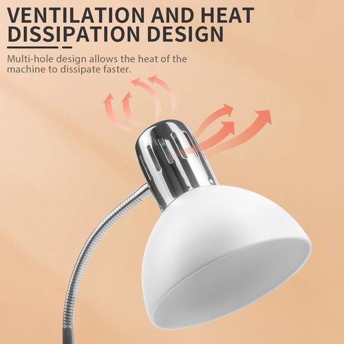 DUEBEL 275W Food Heat Lamp with Stepless Dimmer, Portable Pretzel Warmer Light with Adjustable Gooseneck & Stand, E27 Bulb for Buffet, Catering, BBQ, Concession Stand, Restaurant & Home Kitchen