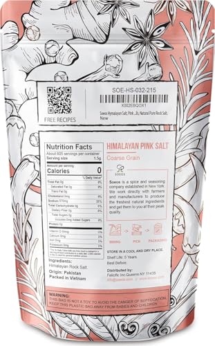 Soeos Himalayan Pink Salt Coarse Grain - 32 oz (Pack of 1)