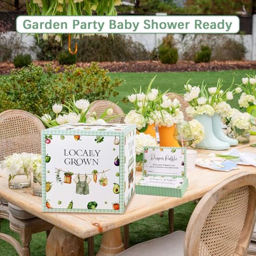 Locally Grown Baby Shower Diaper Raffle Box with 50 Tickets