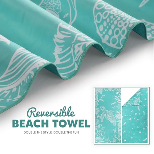 Utopia Towels Turtle Microfiber Beach Towel - 32x71 Inch