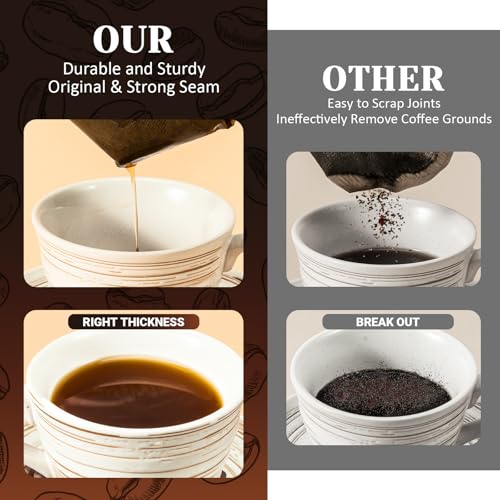 100 Count Unbleached Cone Coffee Filters #4 for 8-12 Cup Drip & Pour Over Coffee