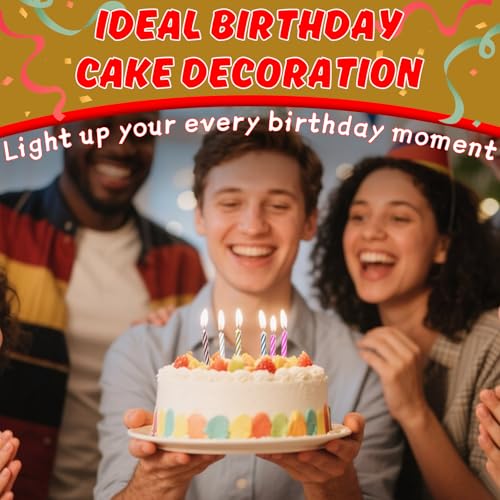 MAQIHAN Spiral Birthday Candles - Multicolor Cake Candles, 288 Count