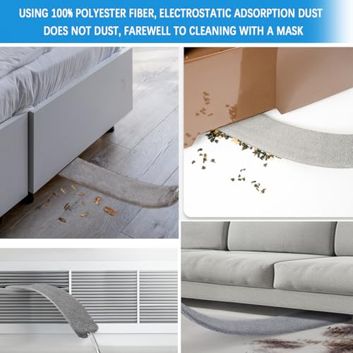 3-Piece Microfiber Gap Cleaning Duster Set with Retractable Handle