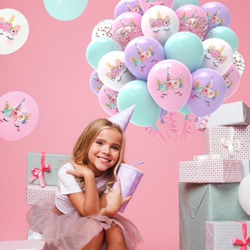 51 Pcs Unicorn Pastel Balloons for Birthday Party Decor
