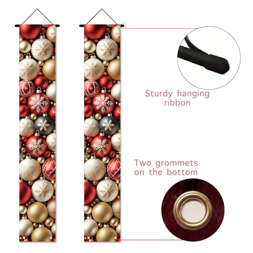 Nuxovilar Christmas Door Banner Covers - 2 Pack, 71x12 In Polyester