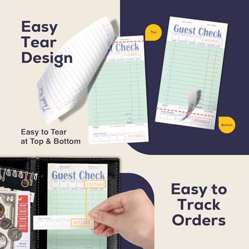 FMP Brands Guest Check Pads - 6 Pack, 300 Sheets for Servers
