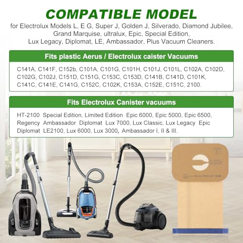 8 Pack Style C Vacuum Cleaner Bags for Electrolux Canister Vacuums