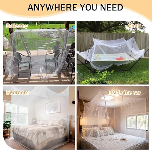 White Mosquito Net for Bed - Single to Queen Size Canopy, 35"W x 75"L, One Side Opening