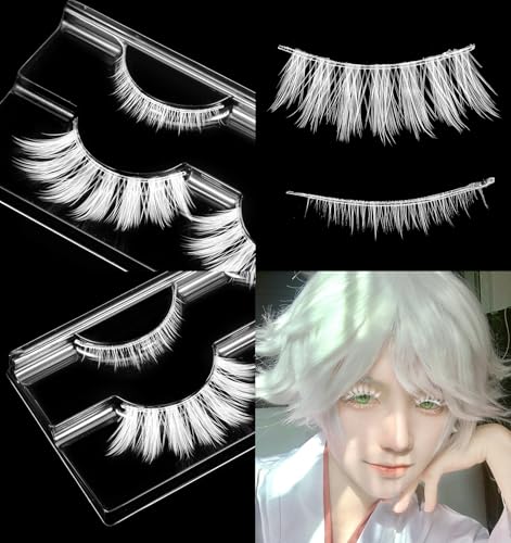 Thrymme White Lashes for Anime Cosplay & Manga Makeup