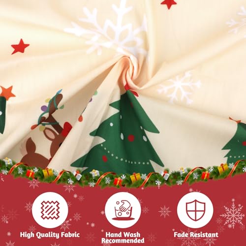 48 Inch Christmas Tree Skirt with Snowflakes & Santa Claus