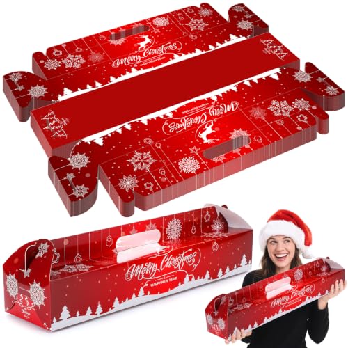 Christmas Ham Bread Boxes 50 Pack Snowflake Holiday Bakery Packaging