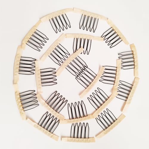 Blonde Wig Clips with Steel Teeth & Cloth 20 Pcs - 5-Tooth Combs