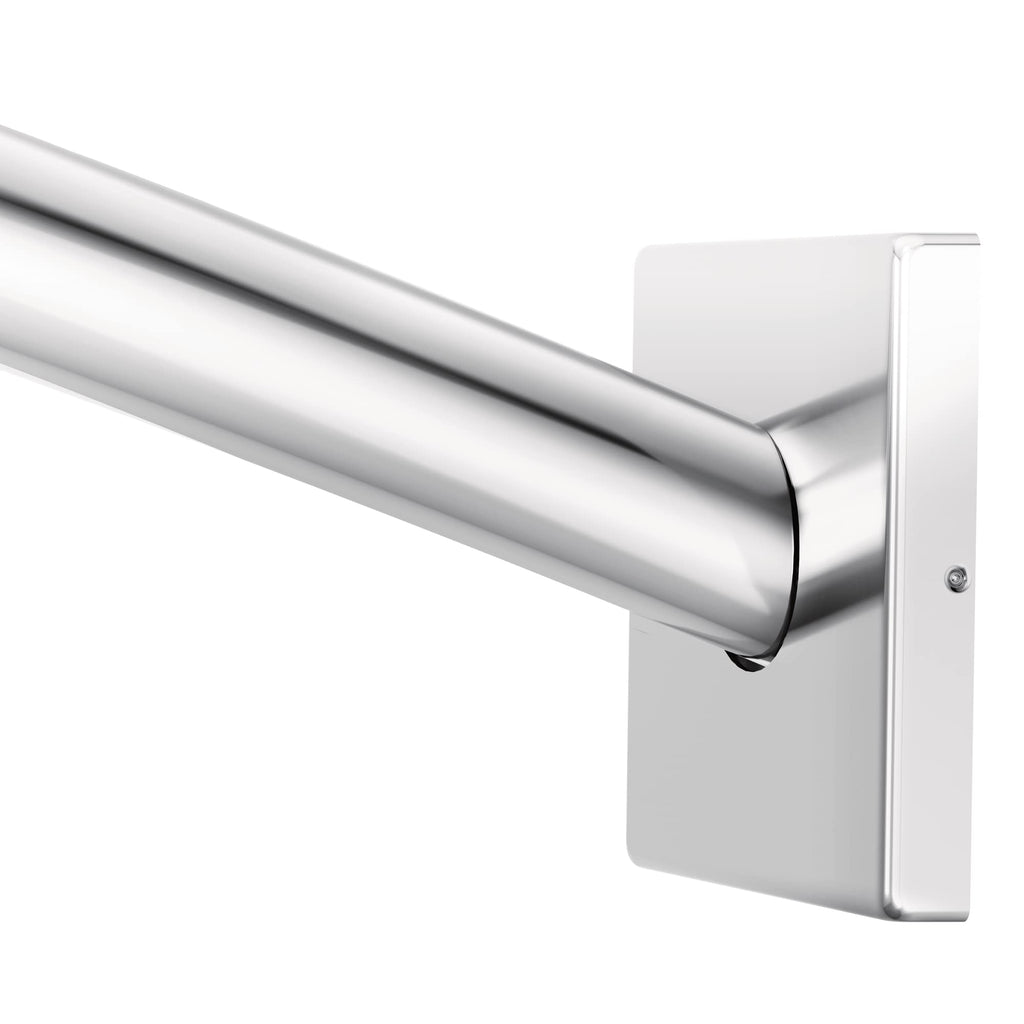 Moen Triva Chrome 5-Foot Curved Fixed Mount Shower Curtain Rod with Pivoting Flanges, CSR2167CH