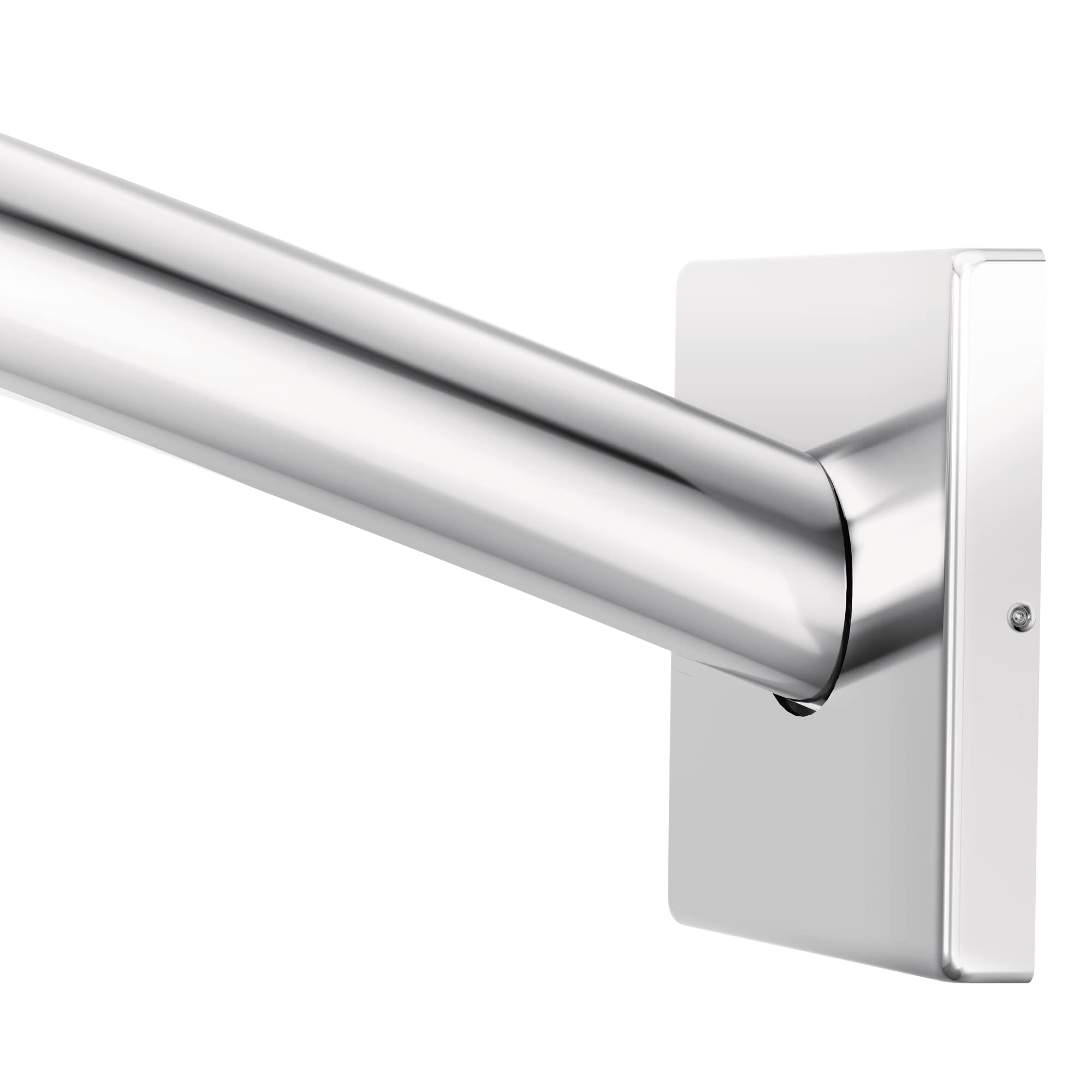 Moen Triva Chrome 5-Foot Curved Fixed Mount Shower Curtain Rod with Pivoting Flanges, CSR2167CH