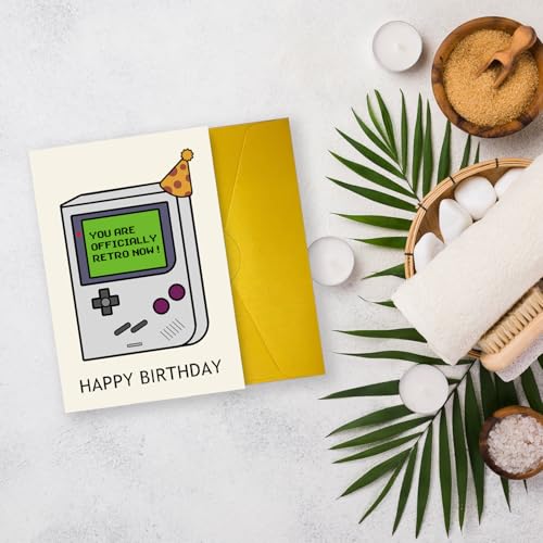 RUALOVE Officially Retro Gameboy Birthday Card #2 - Funny Gift for 30th, 40th, 50th Celebrations