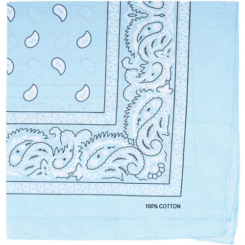 Raylarnia 100% Cotton Paisley Bandana 22" Headband for Men and Women