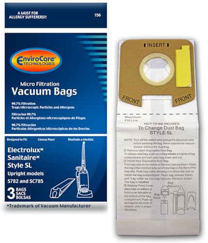 EnviroCare Microfiltration Vacuum Bags for Eureka SL Upright Vacuum 3 Pack