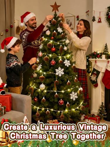 Brown Velvet Star Christmas Tree Topper & Ornaments Set, 30 Pieces