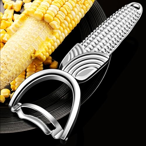 Maxjoy Corn Peeler & Cob Stripper, Stainless Steel Blade - Silver, 1 Pack