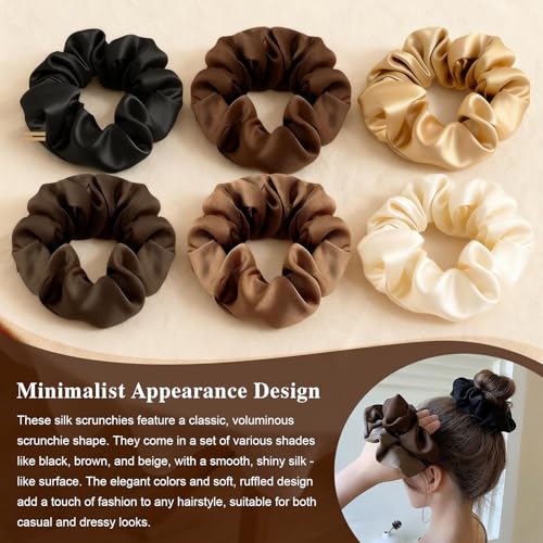 Doitory Satin Silk Scrunchies for Hair - 12 Pack Soft Elastic Hair Ties