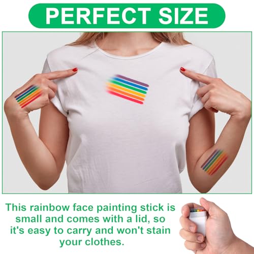 Lekgavd 2PCS Rainbow Face and Body Paint Crayons for Pride Makeup