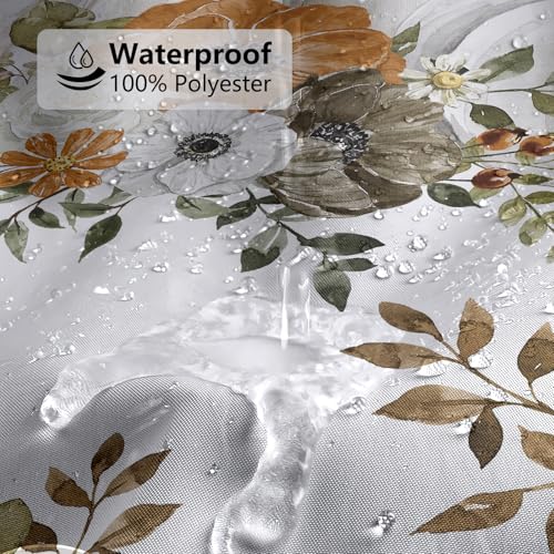 MEHOFOND Fall Pumpkin Shower Curtain Orange1 72x72 Inch Bathroom Decor Waterproof Fabric
