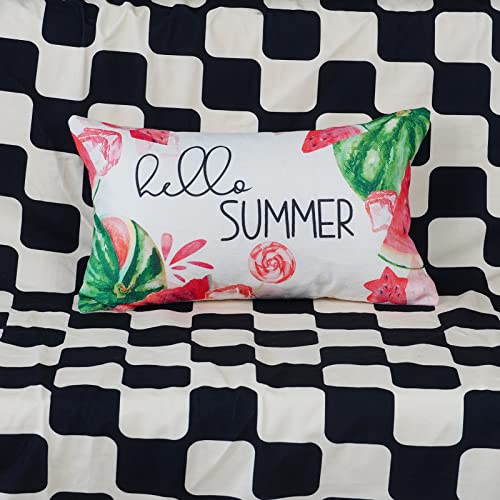 ONWAY 12x20 Summer Lumbar Pillow Cover - Watercolor Watermelon