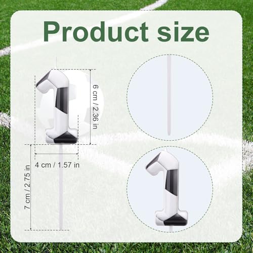 BOXOB Number 1 Soccer Birthday Candle - Football Cake Topper