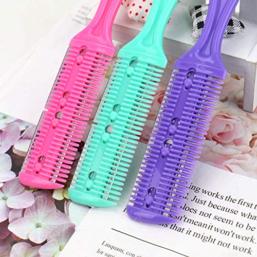 AKIRO 3 Pcs Double Edge Hair Thinning Comb & Razor Cutting Tool