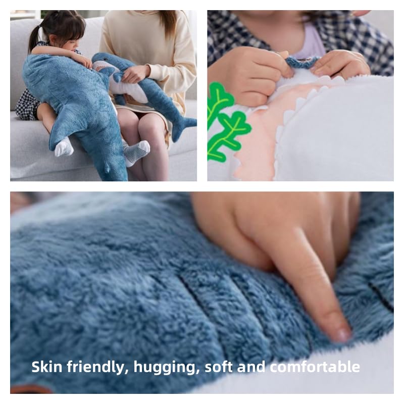 Giant Shark Plush Toy - 31 Inch Soft Cushion for Kids & Home Decor