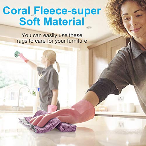 OstWony 11-Pack Reusable Microfiber Cleaning Cloths - 10x6 in