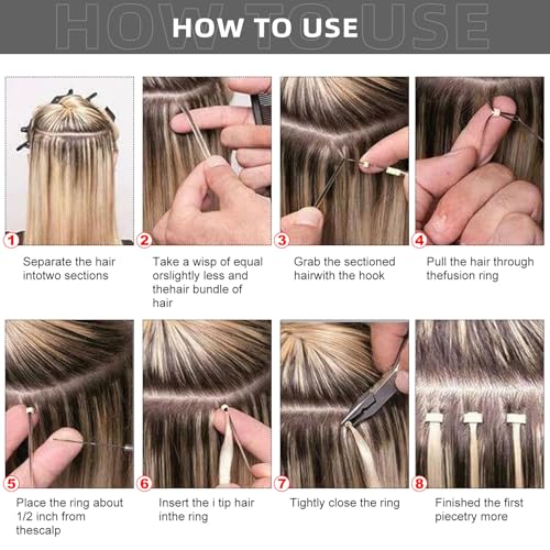 BUPPLER 500PCS Silicone Lined Micro Rings Beads for Hair Extensions Black