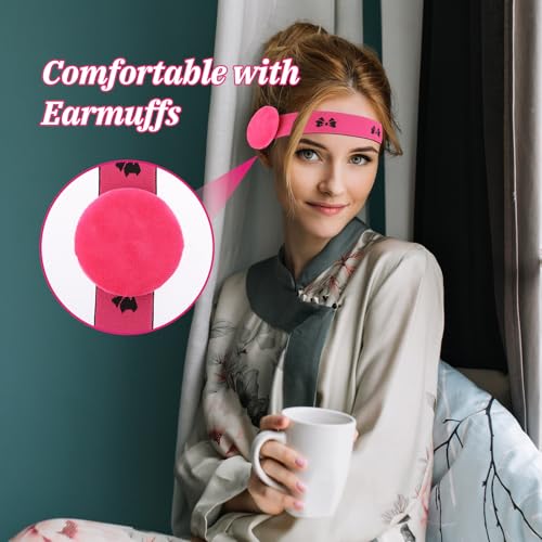 Molain Elastic Wig Grip Bands with Ear Covers 4 Pcs Rose Red