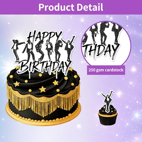 13-Piece Birthday Cake and Cupcake Topper Set - Safe Food-Grade Decorations