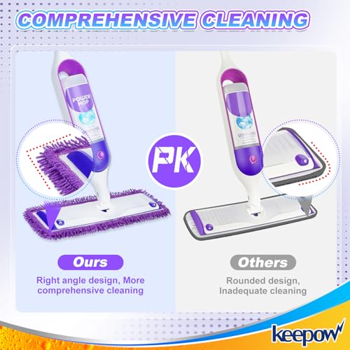 KEEPOW Reusable Mop Pads for Swiffer PowerMop - 2 Pack, Microfiber Refills