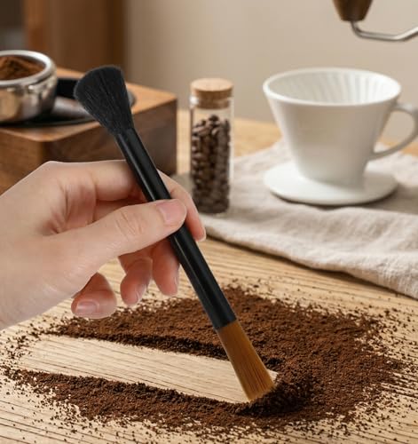2-Piece Coffee Brush Set for Grinder & Espresso Machine Cleaning