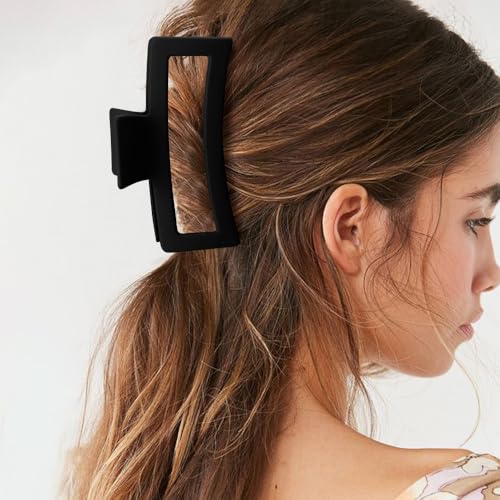 AOPRIE Large Claw Hair Clips for Thick and Thin Hair 4 Pack Black