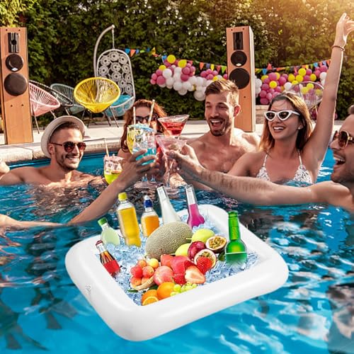 Inflatable Ice Serving Buffet Bar - 23.6-Inch Portable Cooler Tray (Size S)