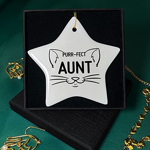 Christmas Ornament Gift for Aunt - Purr-FECT Aunt Keepsake from Niece Nephew I Variation I