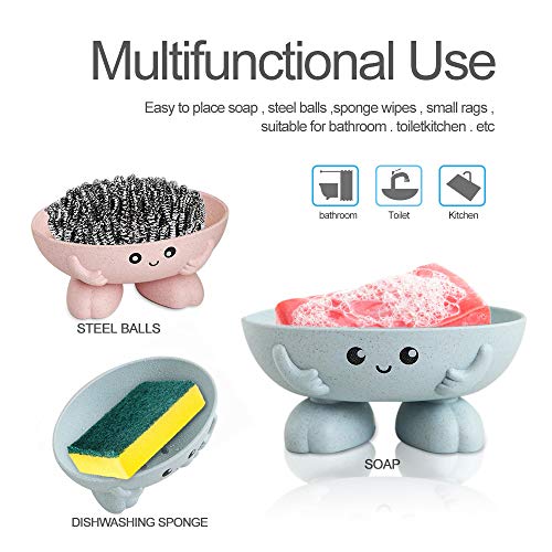 Cute Pink Soap Dish - Eco-Friendly Holder with Drain Design